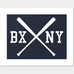 New York 'The Bronx' Pinstripe Baseball Script Fan T-Shirt Posters and Art